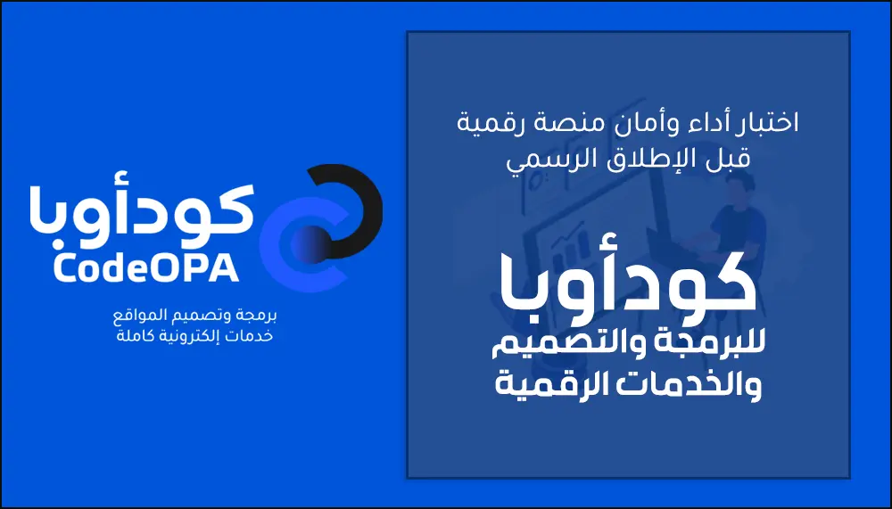 اختبار أداء وأمان منصة رقمية قبل الإطلاق الرسمي